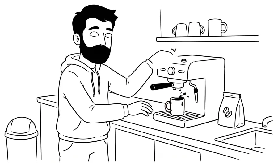 A man making coffee and asking what your customers want most